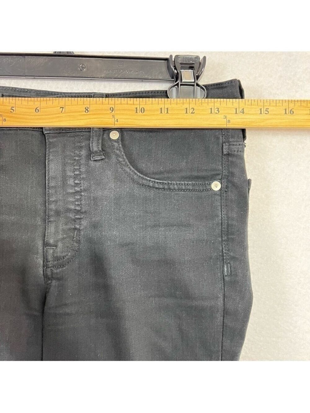 Madewell 9" Mid rise Skinny Jeans Stretch Boho Sz 27 Black - Picture 10 of 15